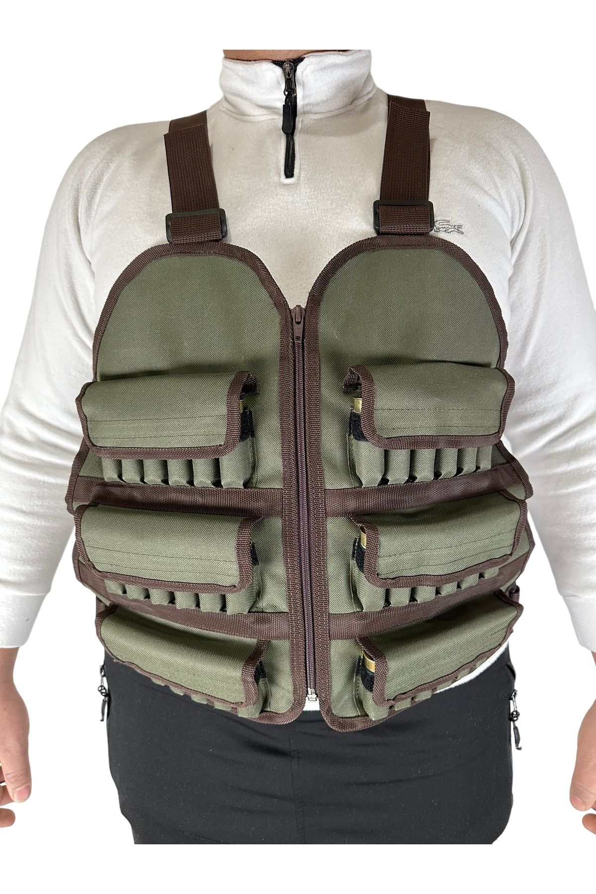 UYĞURCA Ayarlı Kolonlu Avcı Yeleği - 36 Fişek Kapasiteli