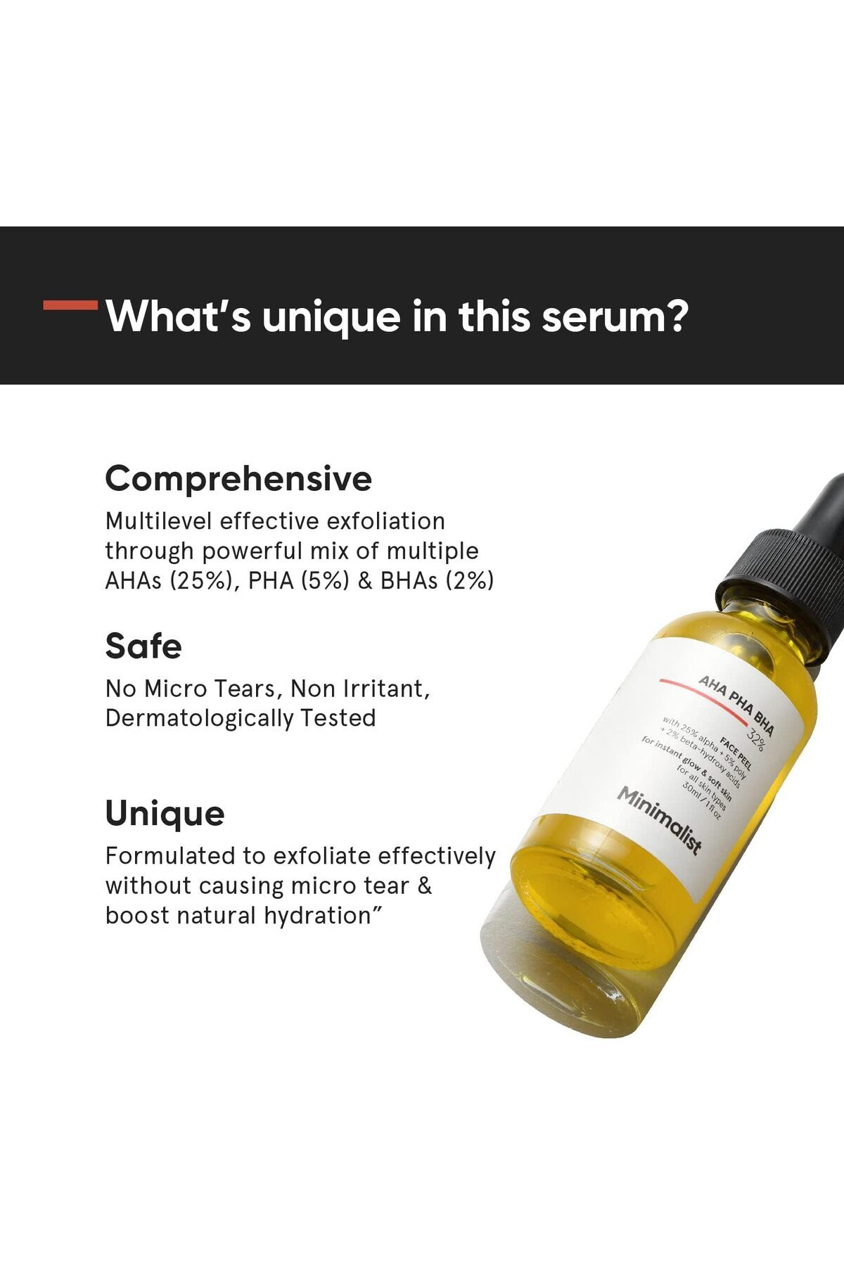 Minimalist-AHA 25% + PHA 5% + BHA 2% Peeling Solution for Glowing Skin, Smooth Texture & Pore 30Ml 3