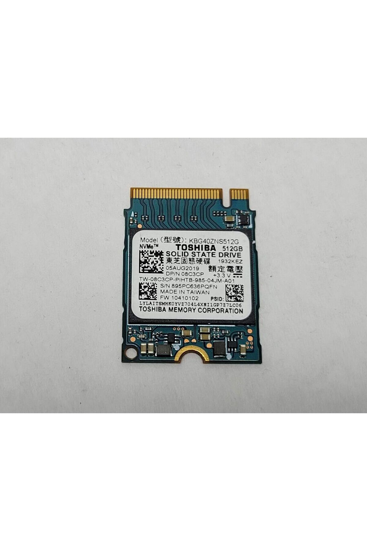 Toshiba KIOXIA 256GB BG4 KBG50ZNS256G PCIe Gen4x4 NVMe 2230 M.2