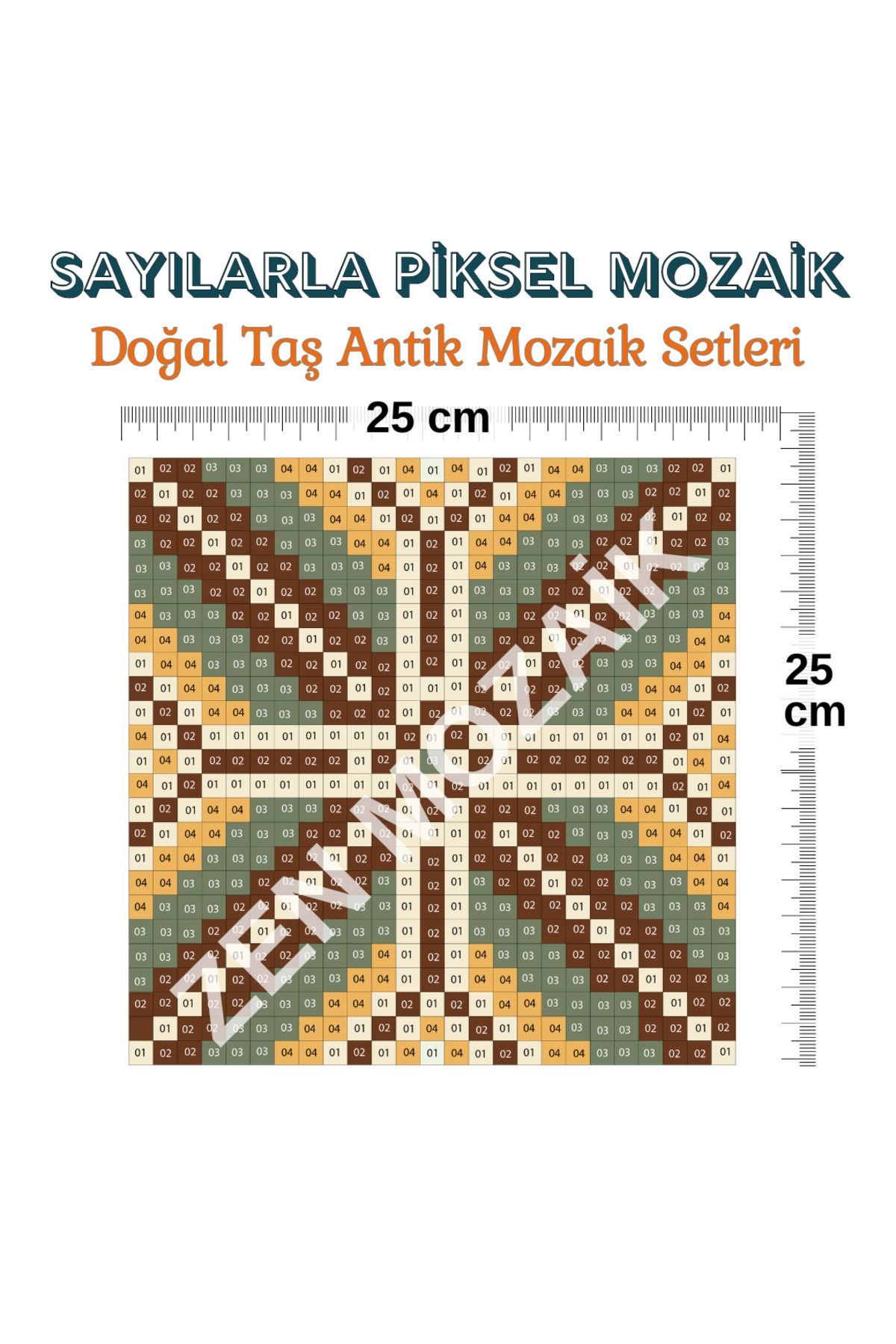 Zen Mozaik-Diy Set - Pixel Mosaic with Numbers, Antique Mosaic, Natural Stone Marble Mosaic 4