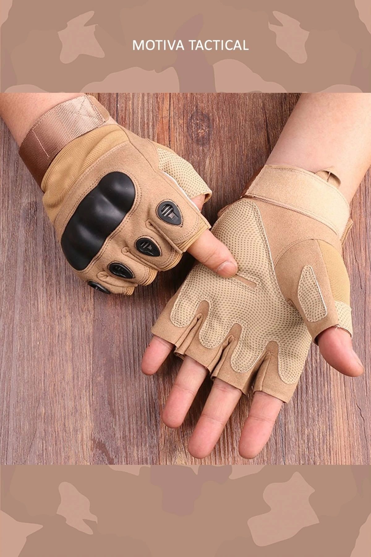 Motiva  511 Model Taktik Combat Motosiklet Operasyon Outdoor Sport Korumalı Yarım Parmaksız Eldiven - Görsel 2