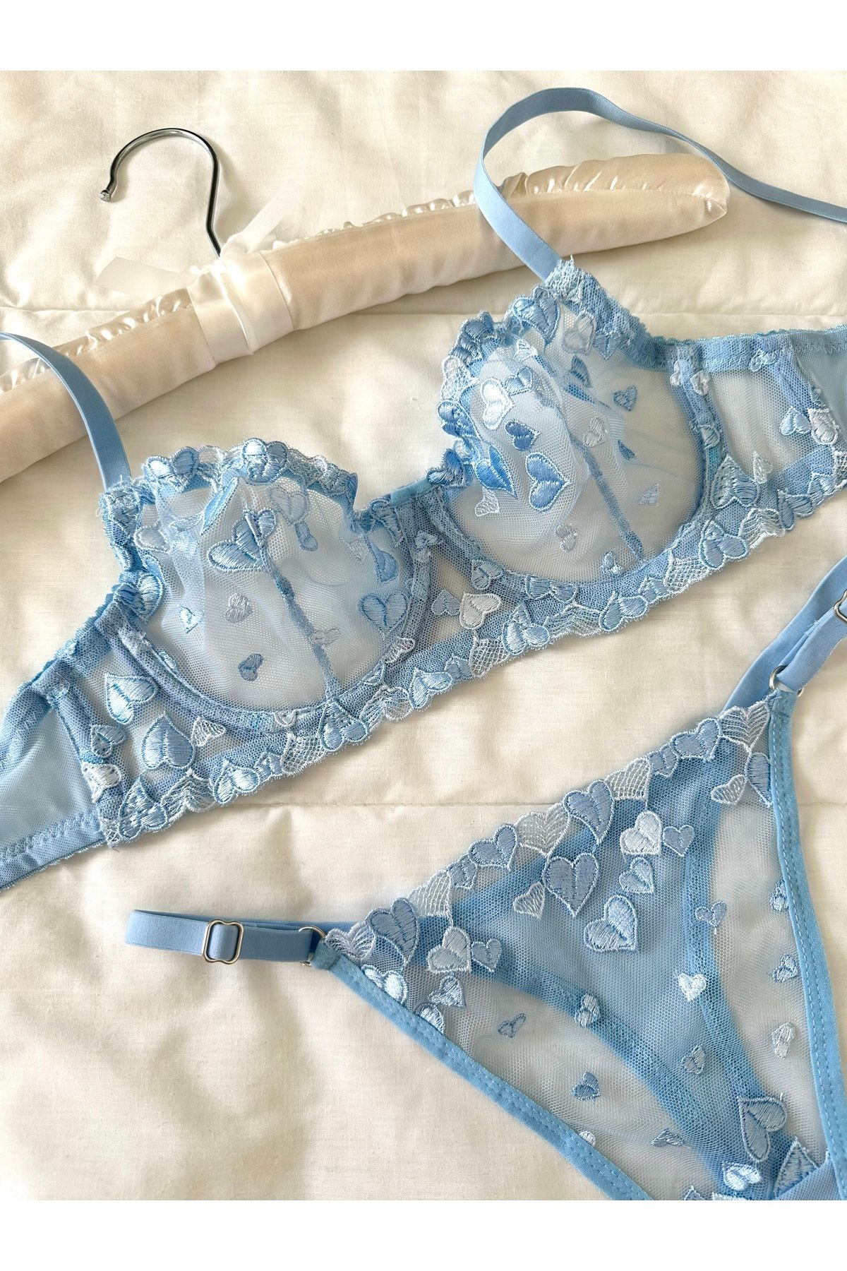 Shay Blue Underwire Bralet Set