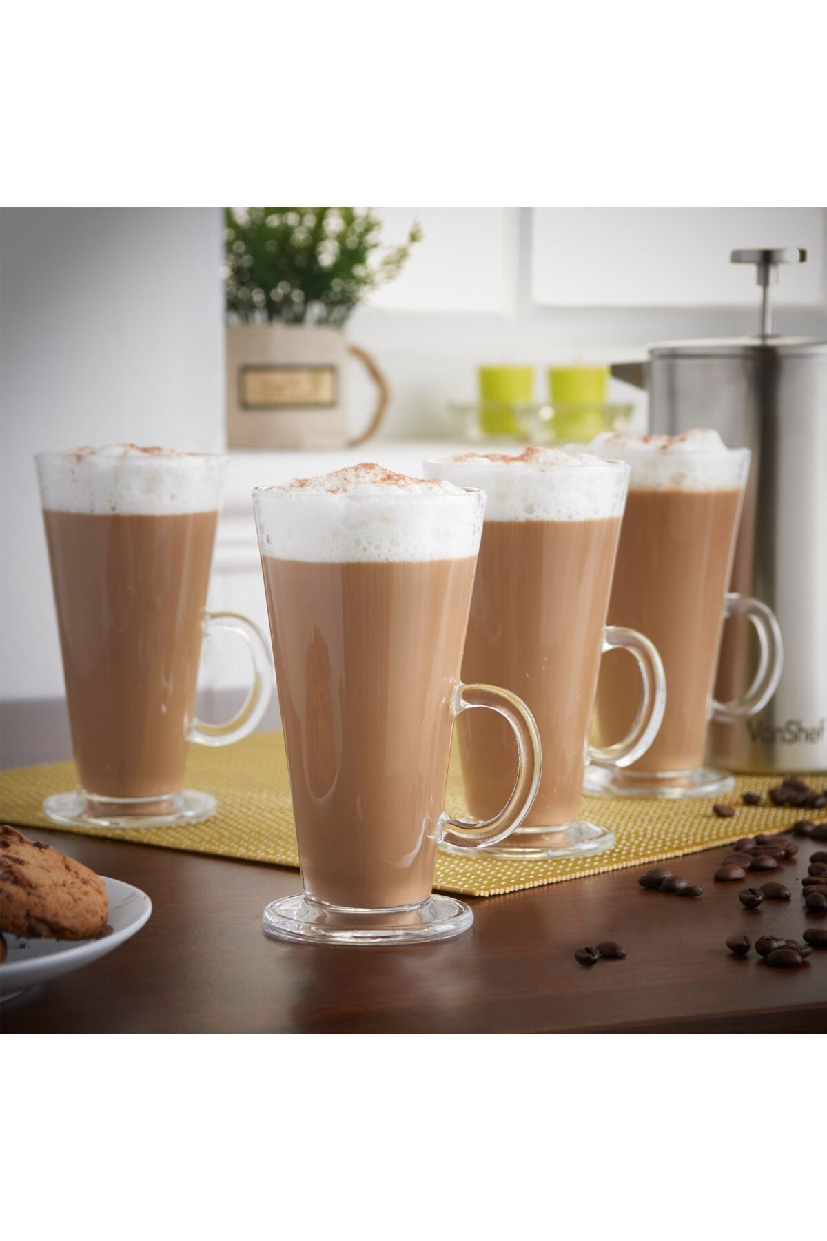 ODİ HOME-Latte Glass with Handle - Set of 4 290 ml 3
