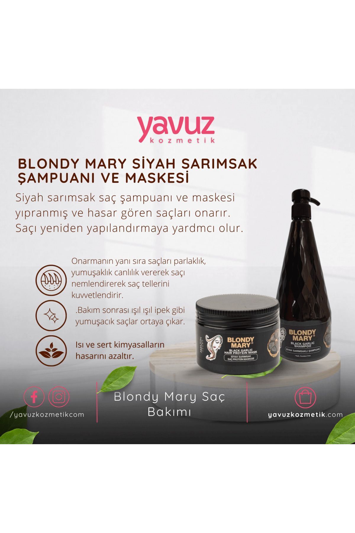 Blondy Mary Siyah Sarımsak Şampuanı 1000ml Ve Maskesi 350ml