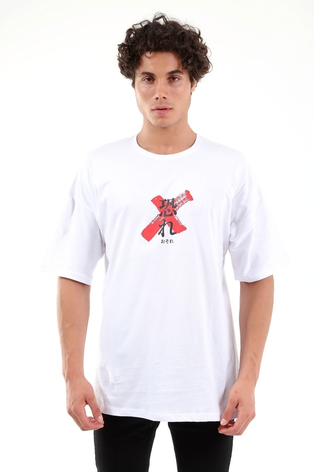 Mad&Calf-Λευκό μπλουζάκι Unisex Oversize Osaka με στάμπα 2