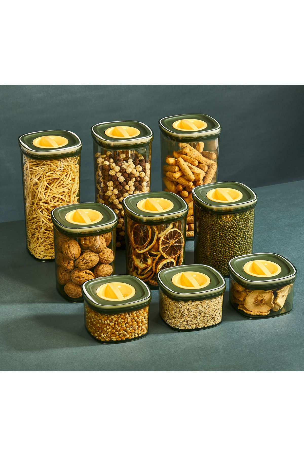 HERBORN-Green Locko 0.7LT Leak Proof Storage Container - 6x Food and Pulses Container 5