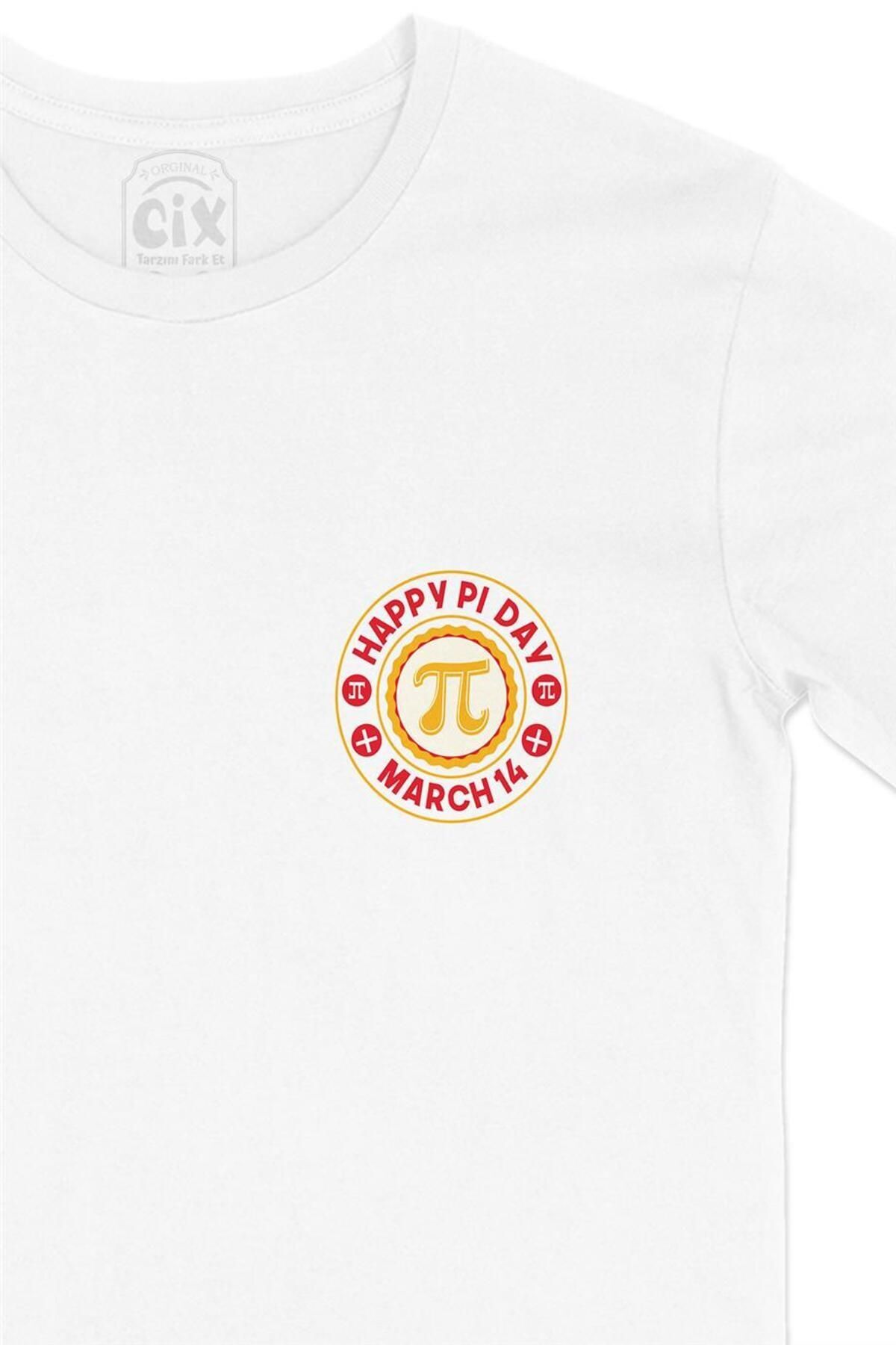Cix Happy Pi Day Pocket Design Printed White T-Shirt- Trendyol