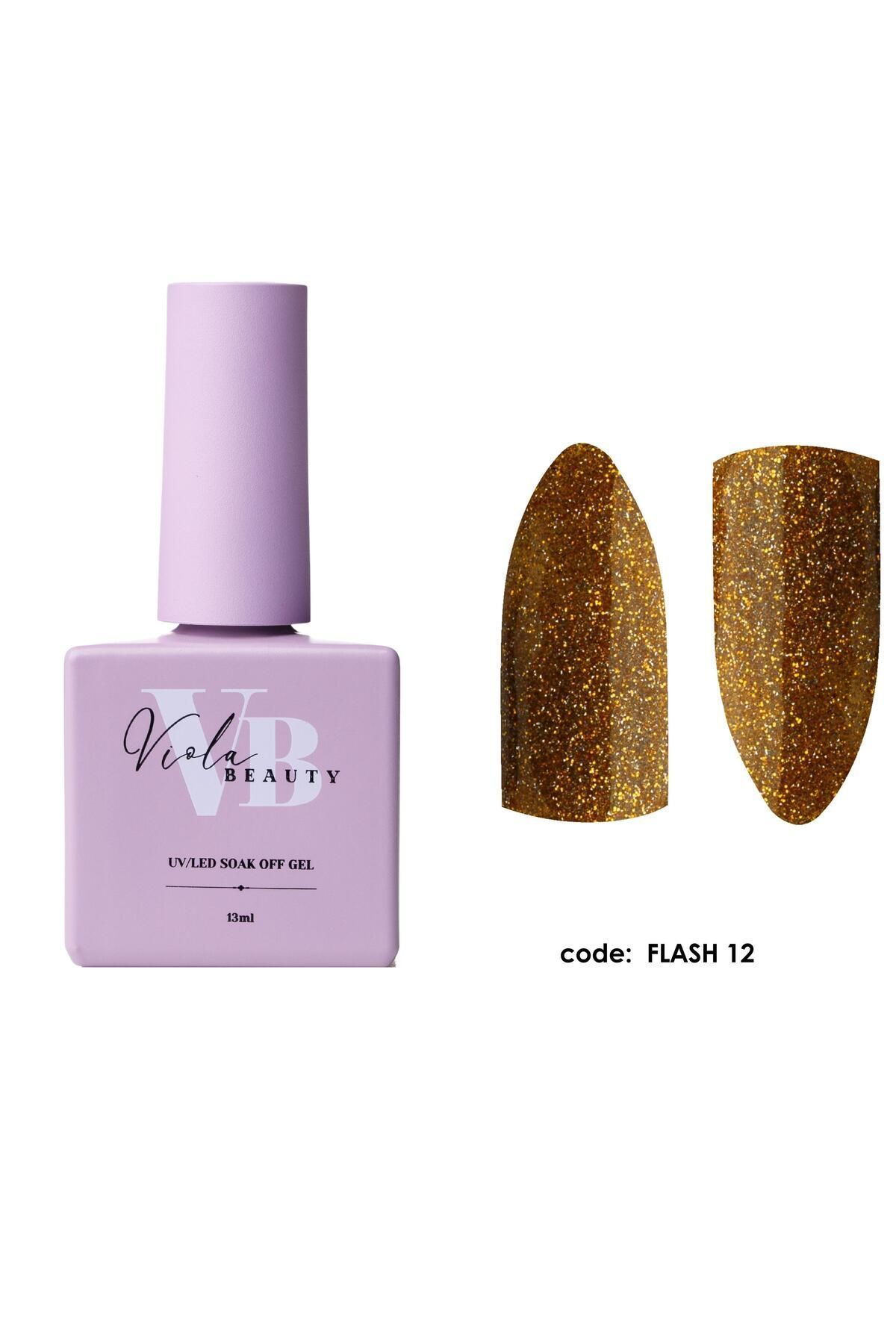 بطری های جدید 13 میلی لیتری 13 میلی لیتری لاک ناخن دائمی براق منعکس کننده نور فلاش VIOLA BEAUTY