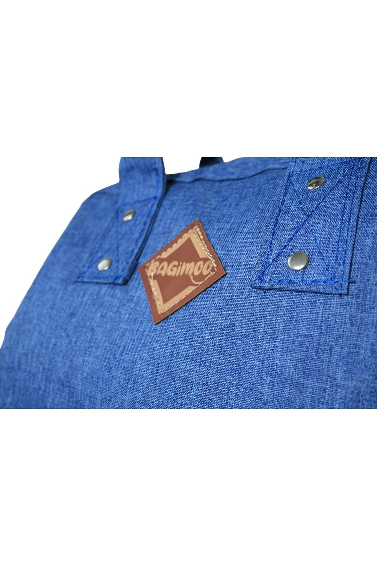 Bagimoo Anne Bebek Bakım Sırt Çantası Biberon Termoslu Sıvı Geçirmez Bebek Çantası Kot fotoğrafı 7 (önizleme)