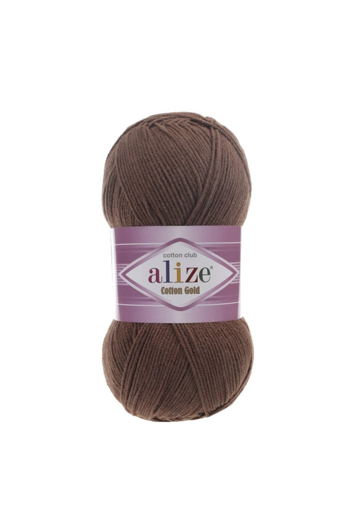 Alize-Βαμβακερό χρυσό νήμα Amigurumi 100 gr Χειροποίητο νήμα πλεξίματος Βαμβακερό ακρυλικό 493 νήμα πλεξίματος καφέ 2