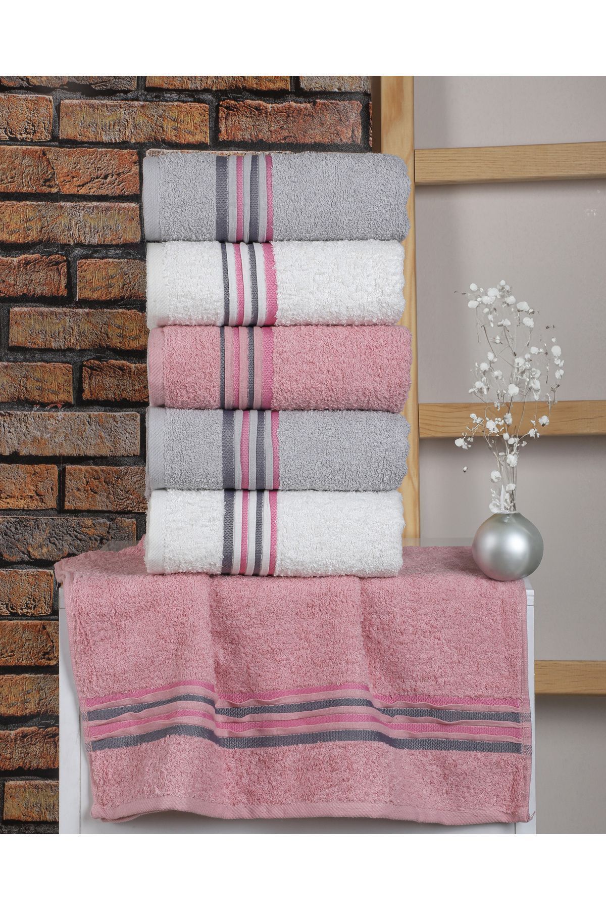 Suvida Set De Prosoape Din Bumbac Cu Design Colorat - Pachet De 5 - One Size