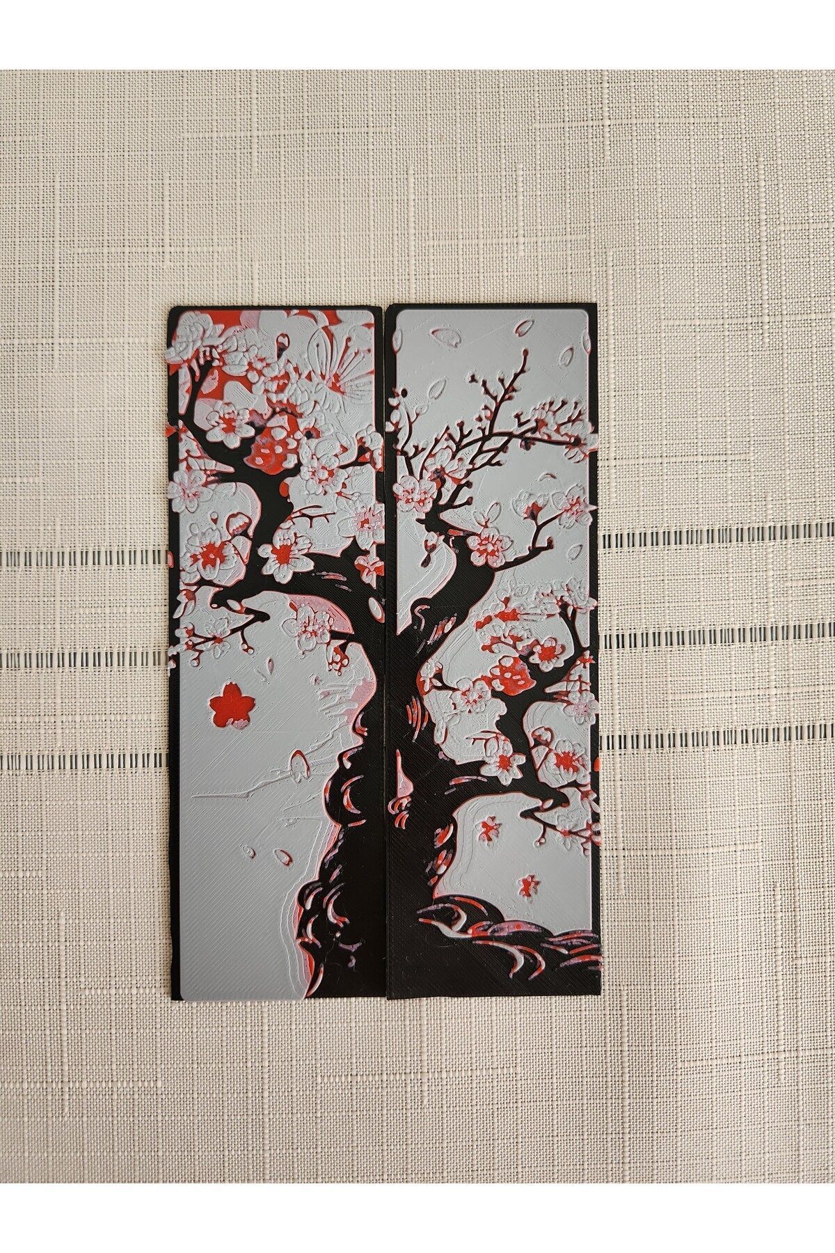 ALTINDAL Home-3d Sakura Tree and Cherry Blossom Embossed Bookmark Set - 2 Pieces 6