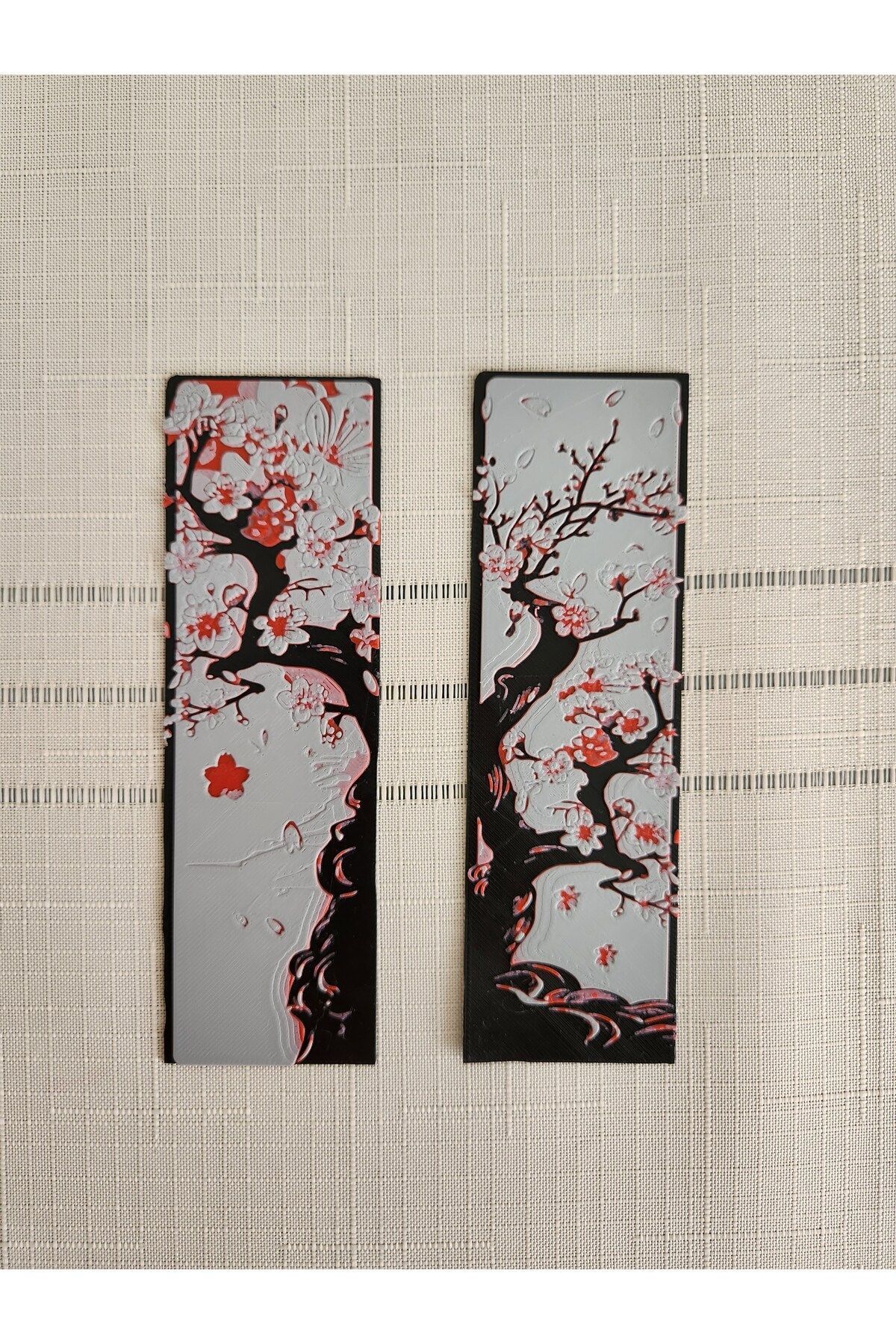 ALTINDAL Home-3d Sakura Tree and Cherry Blossom Embossed Bookmark Set - 2 Pieces 7