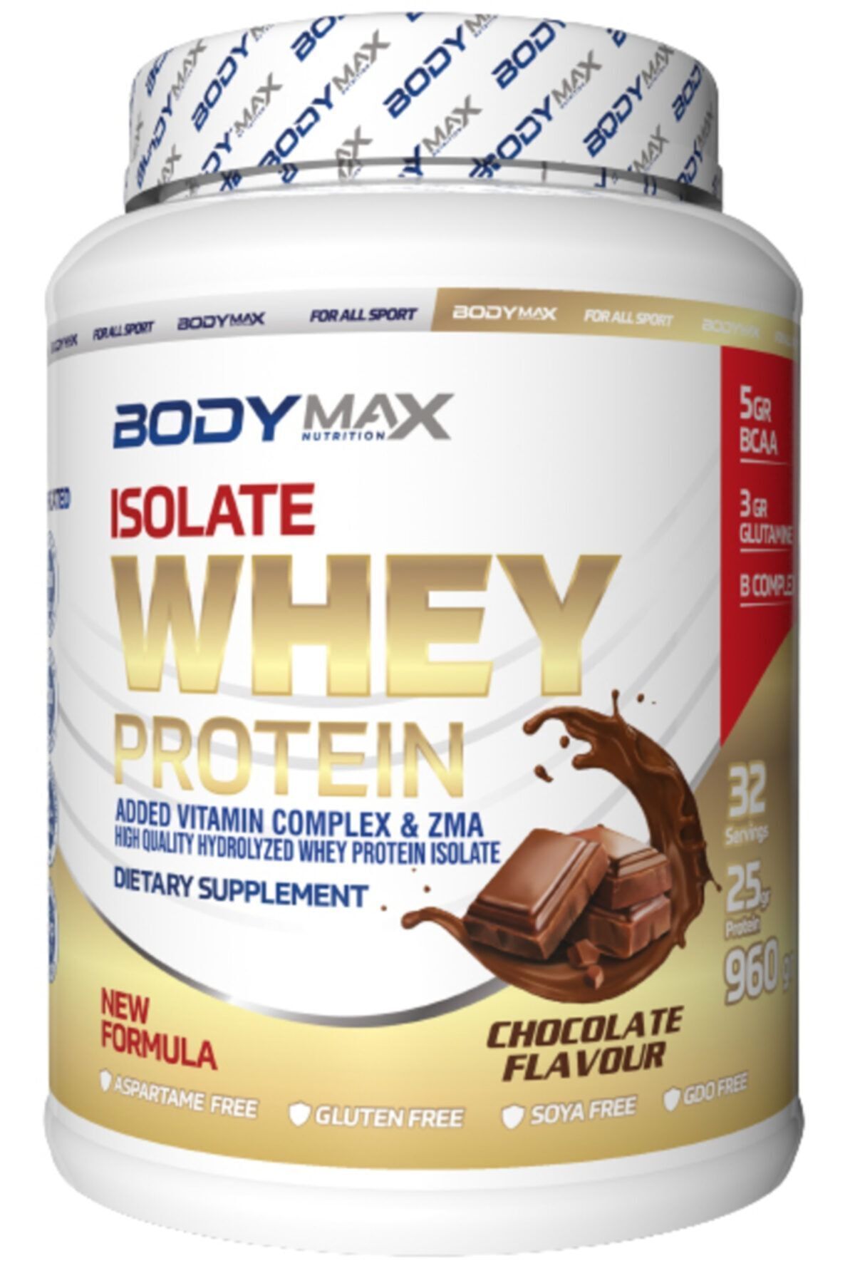 BODYMAX Isolate Izole Whey Protein Tozu Çikolata Aromalı 960 Gr 32 Servis Protein