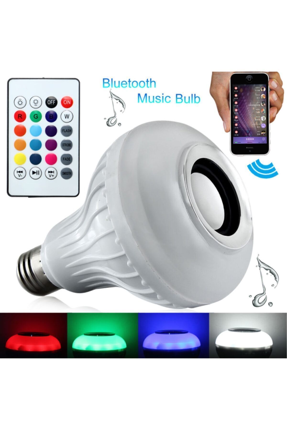 Hıghtek Bluetooth Hoparlör Led E27 Ampül Lamba 6w Rgb 2
