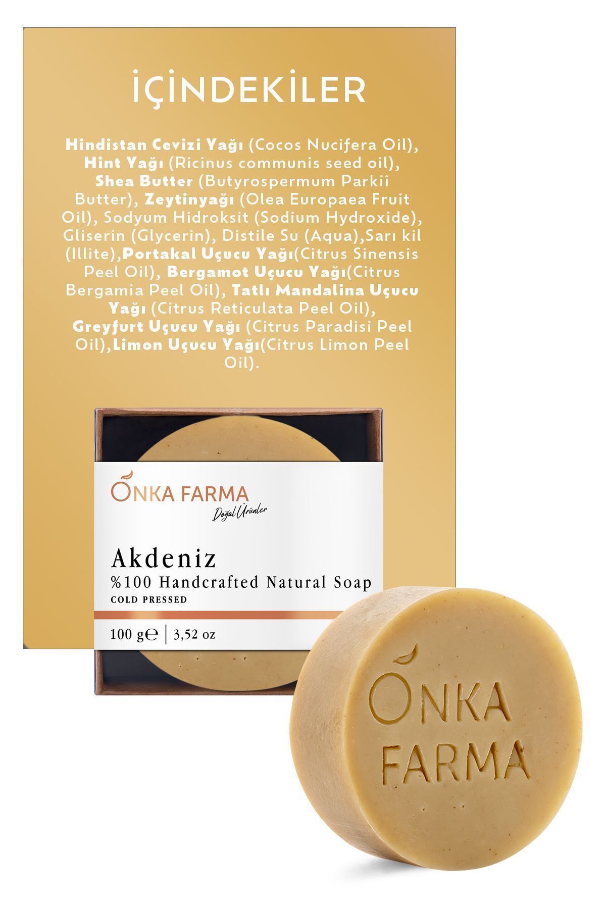 OnkaFarma-Onka Farma Mediterranean Natural Soap 100 gr Skin Revitalizing Nourishing Renewing Solid Soap 6