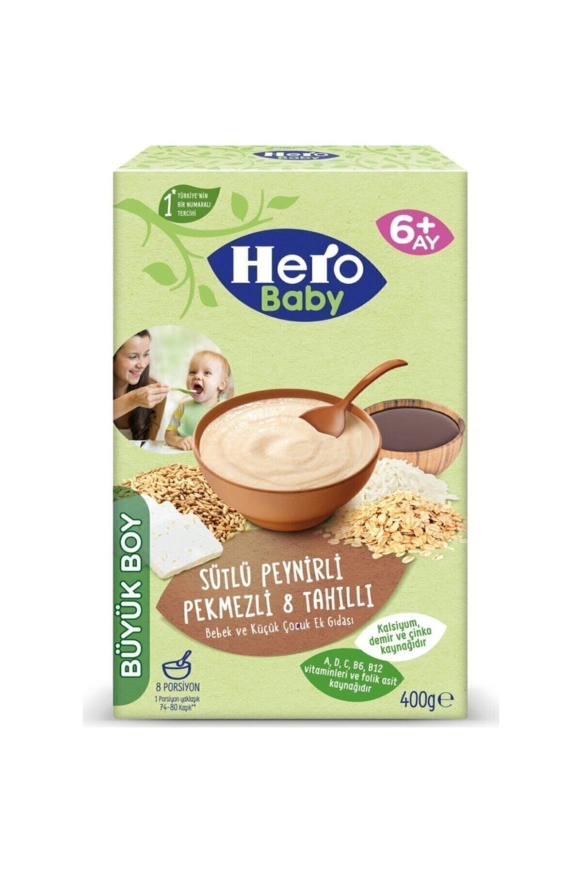 Hero Baby Sütlü Peynirli Pekmezli 8 Tahıllı Kaşık Maması 400 gr X 5 Adet fotoğrafı 2 (önizleme)