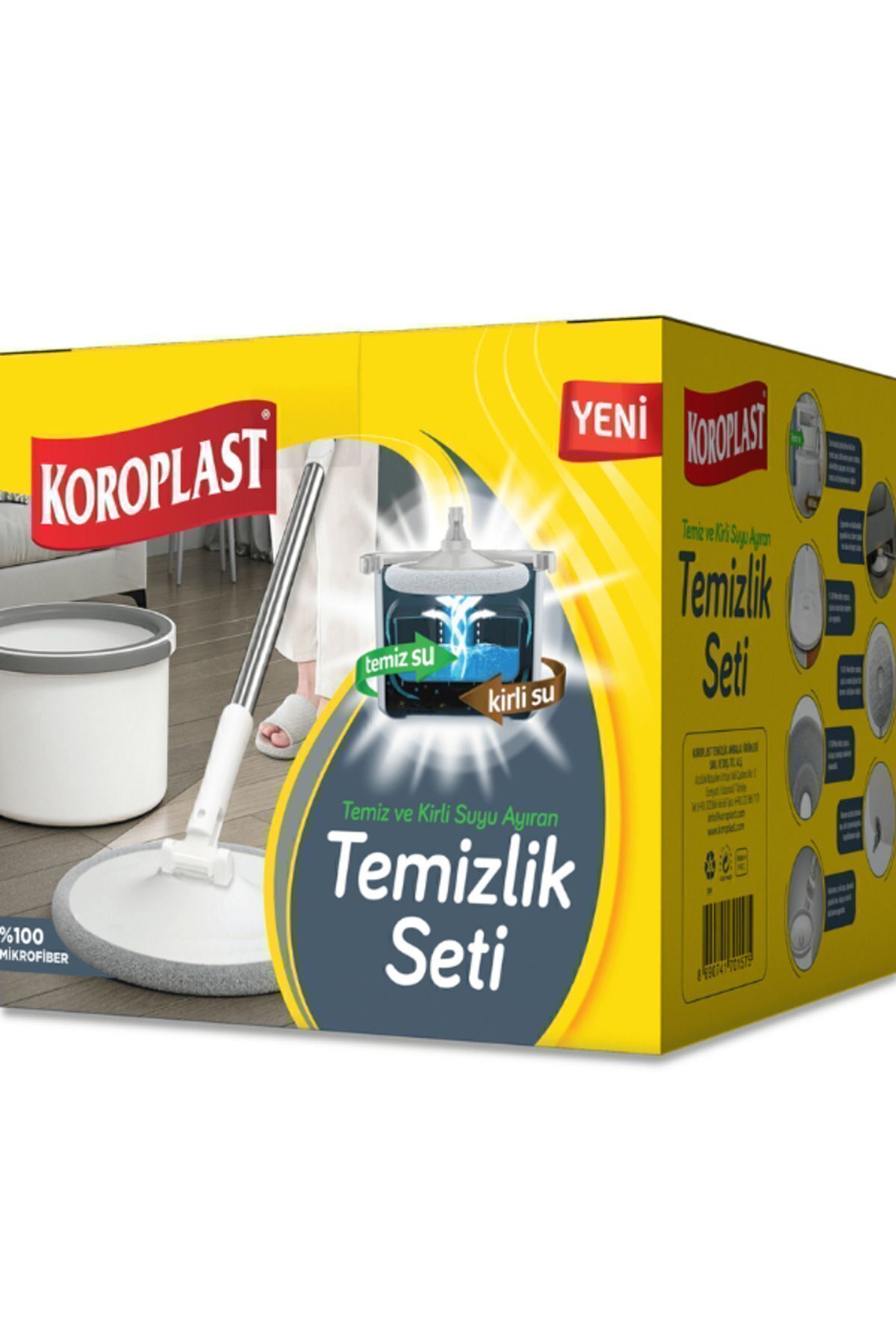 Temizlik Seti Temiz Ve Kirli Suyu Ayıran Temizlik Mopu