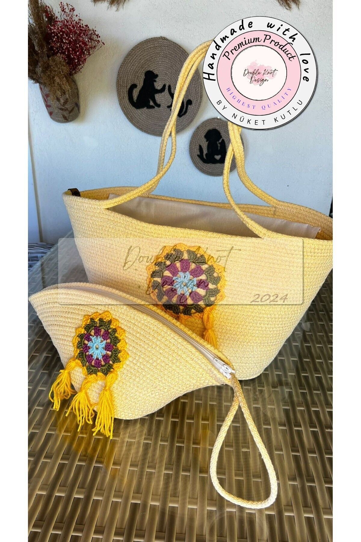 2-Piece Set Beach Bag ,Lace Detailed Clutch, Totebag, Women's Bag, Summer, Gift,Mother's Day