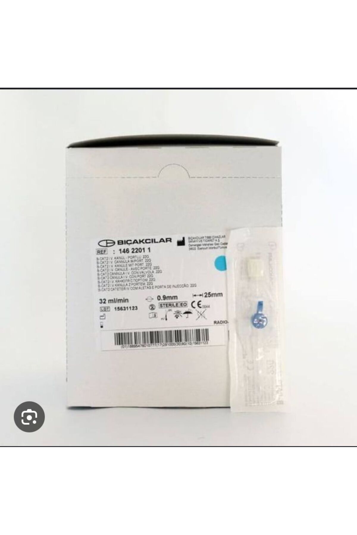 Mavi branül 22G 10 adet Vet.intraket anjiyokat