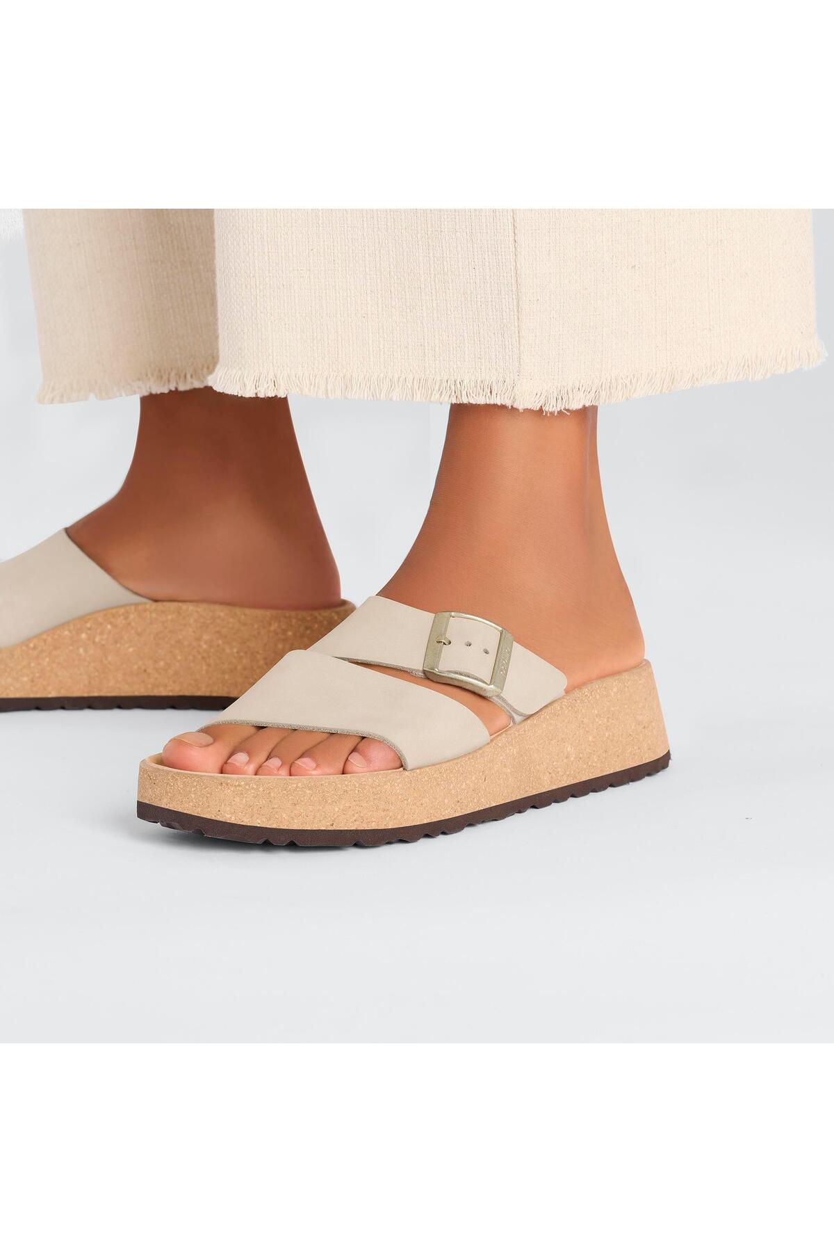 دمپایی بیرکن استاک زنانه  بژ  راسته      لباس خانگی | Birkenstock 1026974 - تصویر 5