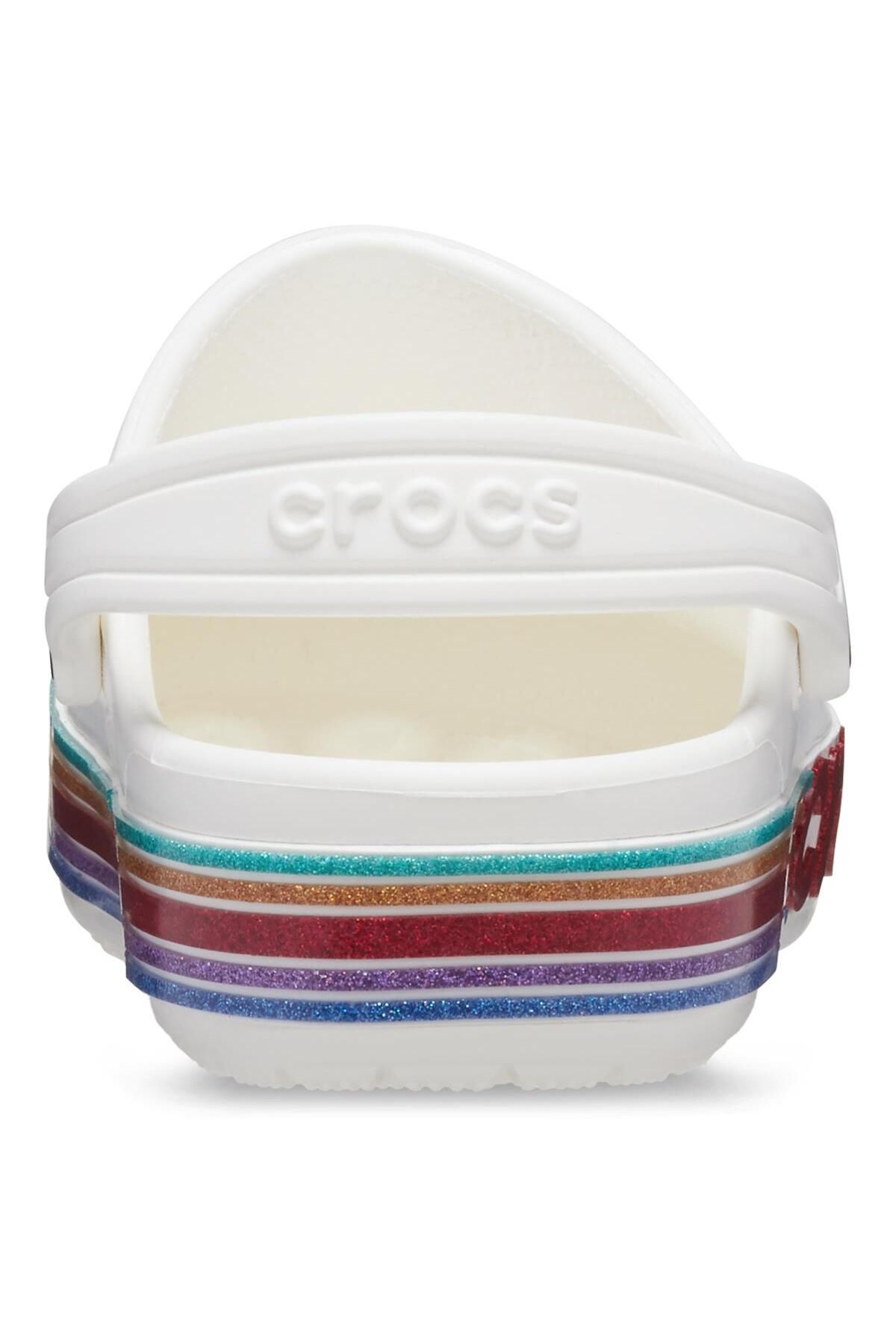 Crocs Bayaband Rainbow Glitter Clog Cocuk Terlik 209730 100 White Cocuk Ayakkab