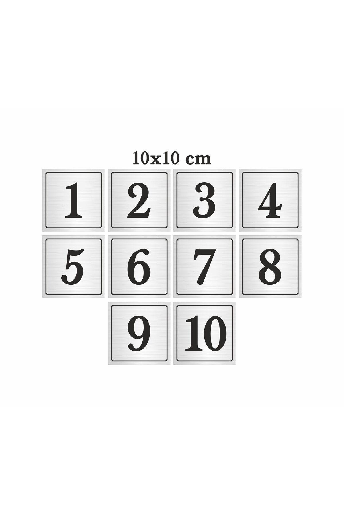 BENİMSER REKLAM 10x10 Cm Ușă Metalică Dulap Și Număr Cutie Poștală - 1-10 - One Size