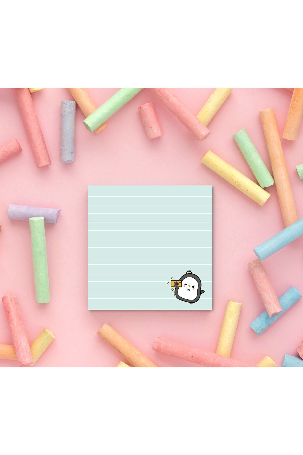 Pine Note-Set of 4 Striped Penguin Patterned Kawaii Memopad, Notepad, Memo Pad, Notebook, Planner 4