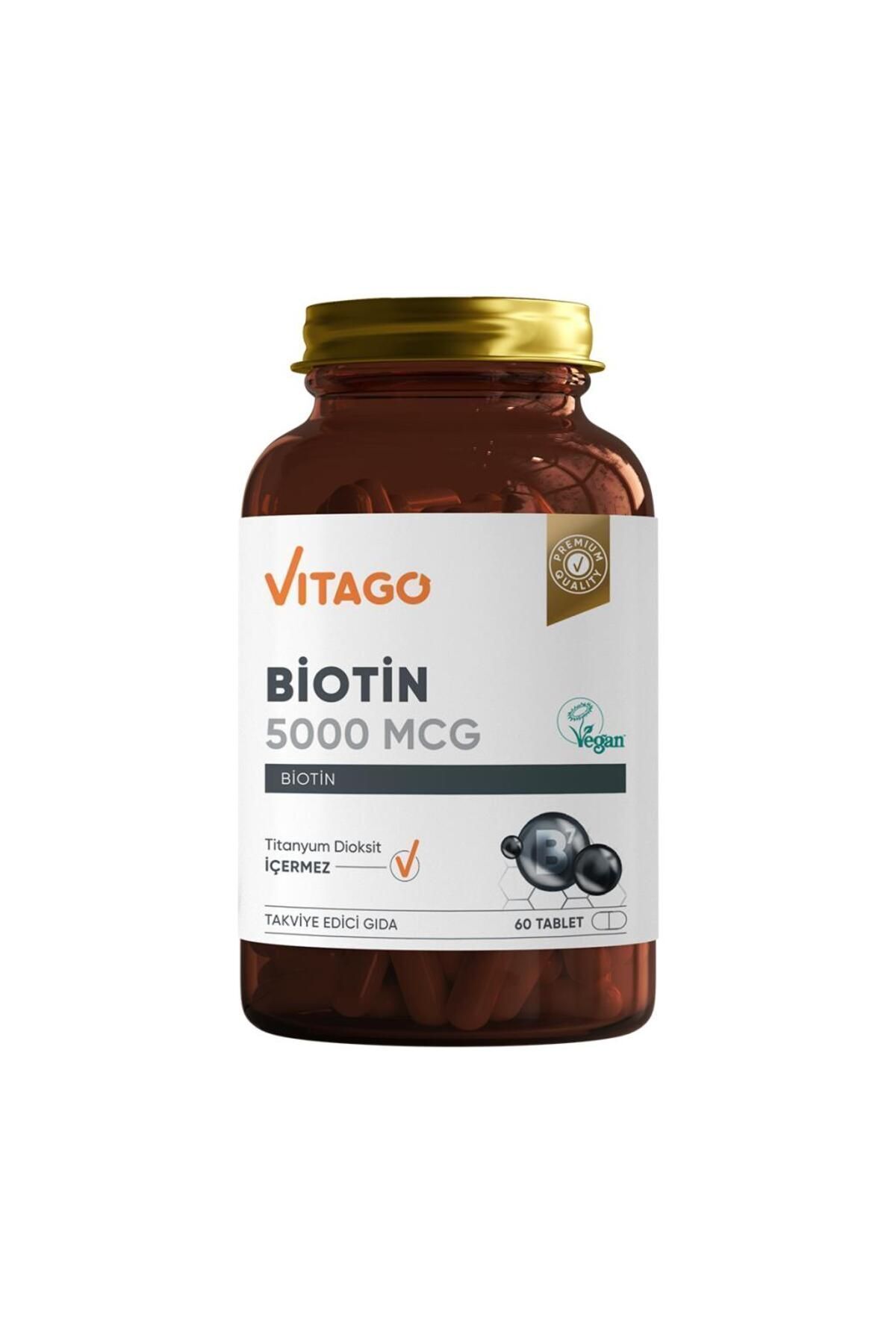 محصولات گیاهی ویتاگو بایوتین ۵۰۰۰ میکروگرم قرص ۶۰ عددی Vitago