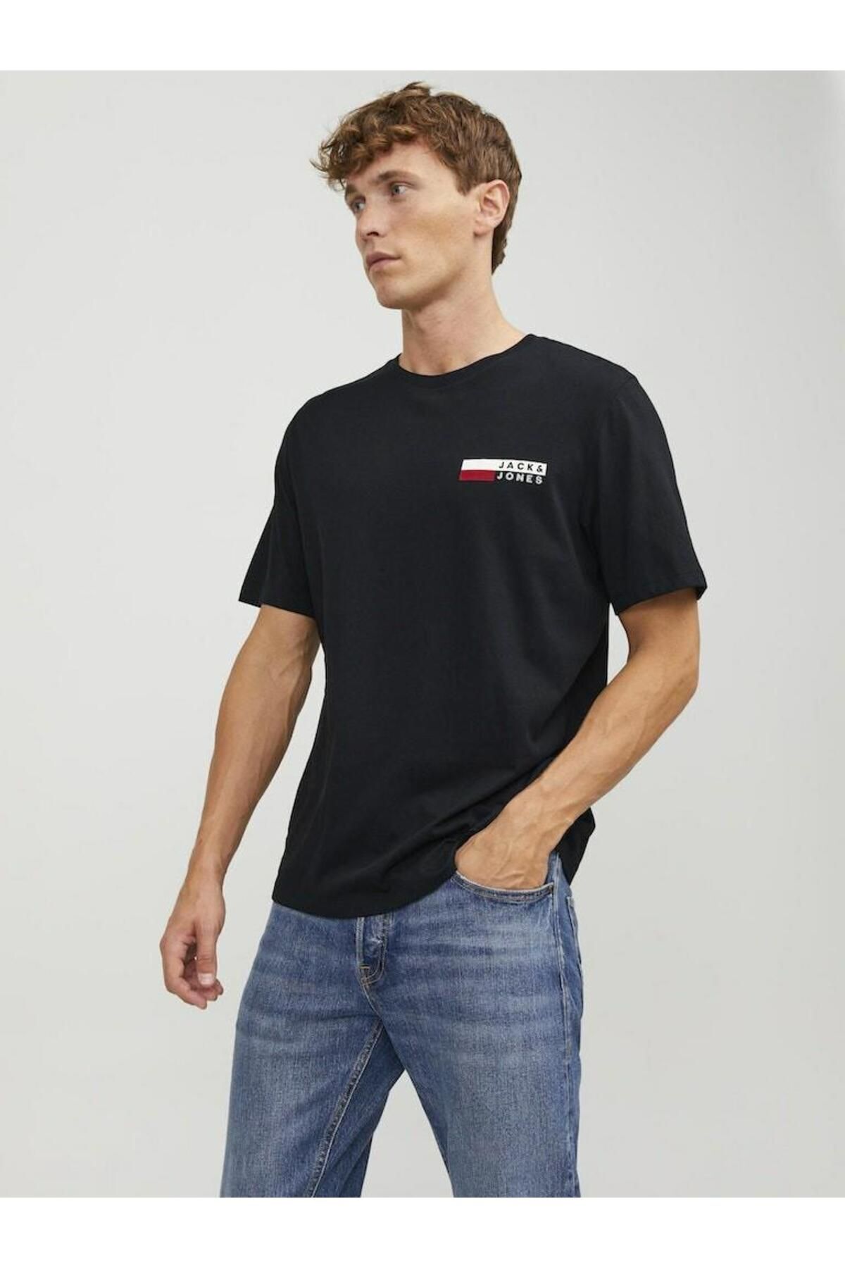 تیشرت مردانه مشکی جک اند جونز | 12233999-SİYAH اورجینال - تصویر 2