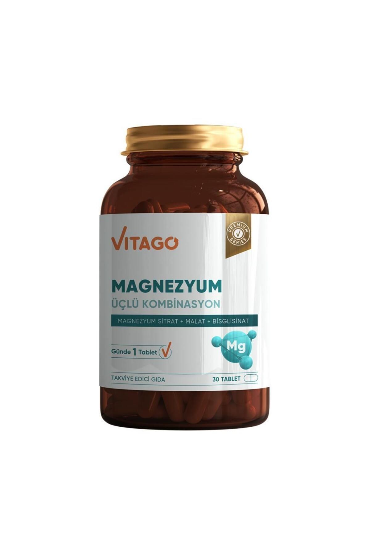 محصولات گیاهی قرص موثر مگنزیم ویتاگو ۳ لیتری ۳۰ عددی Vitago