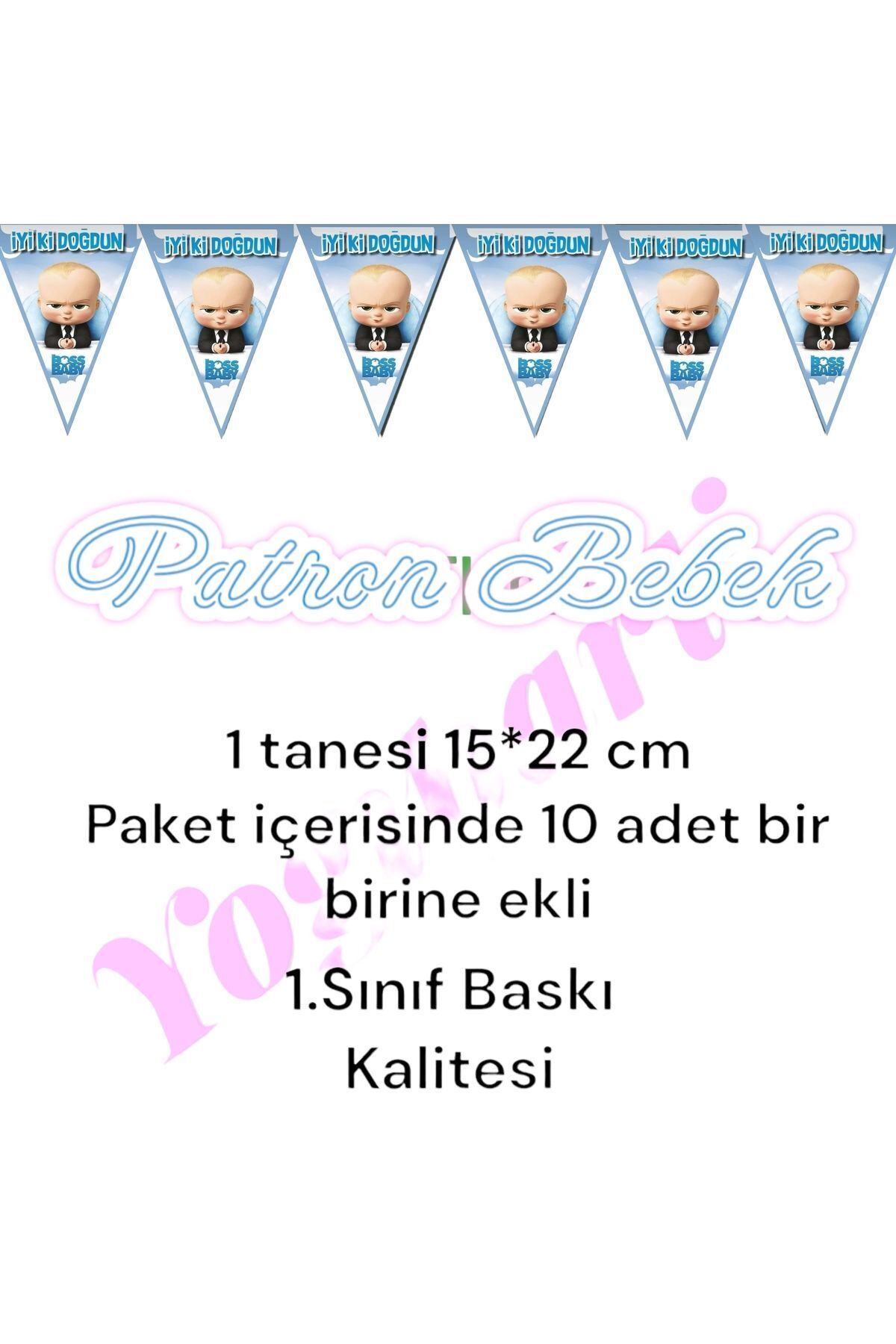 Yogi parti Patron Bebek İyiki Doğdun Yazılı Flama