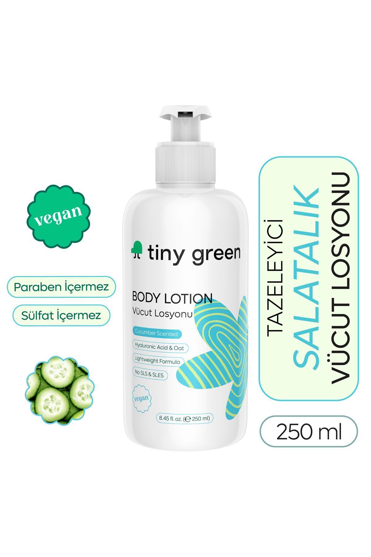 tiny green Vücut Losyonu Günlük Nemlendirme Salatalık Kokulu 250 ml — TG-A0205