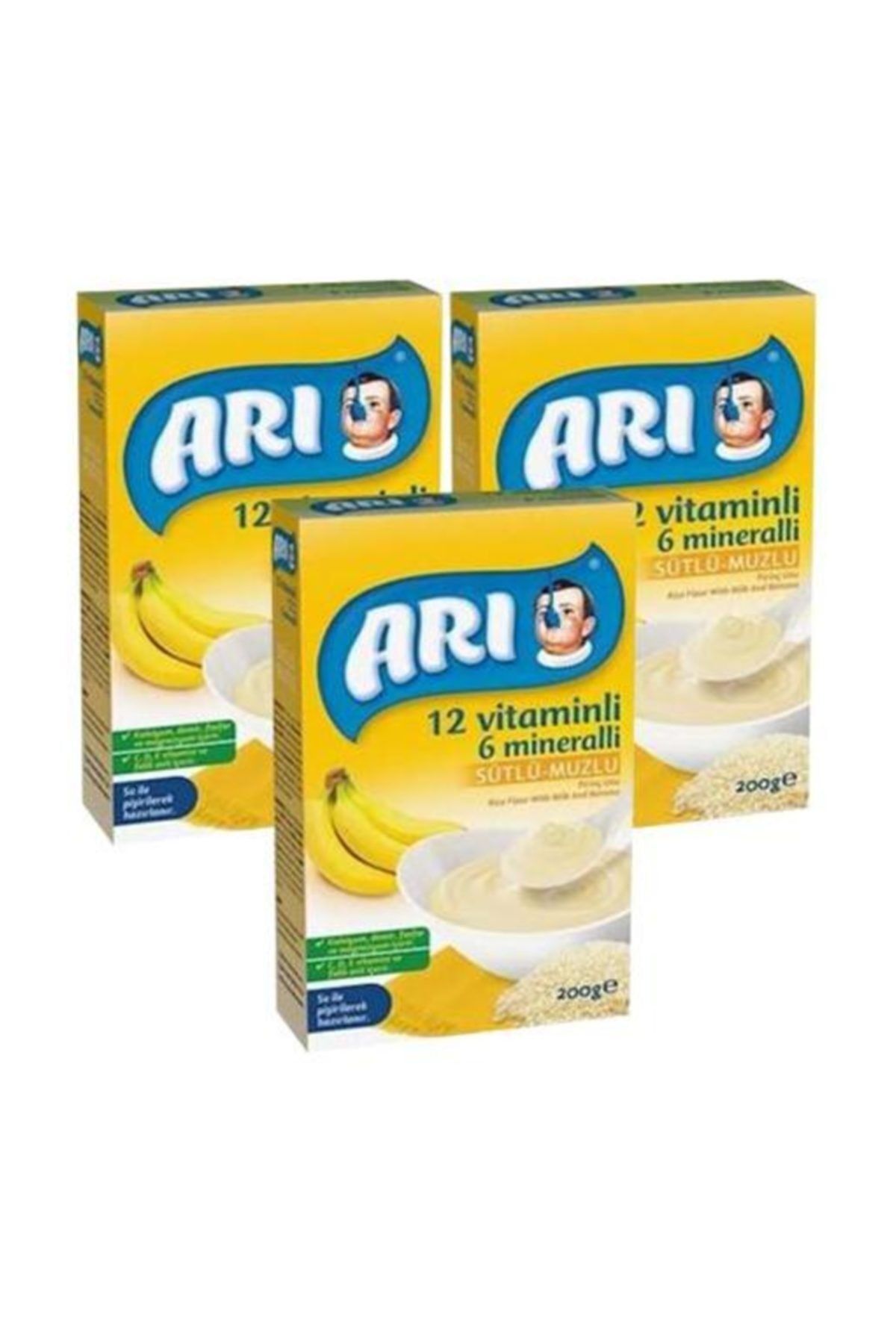 Arı Mama 200 gr Sütlü Muzlu Pirinç Unu 3'lü Paket