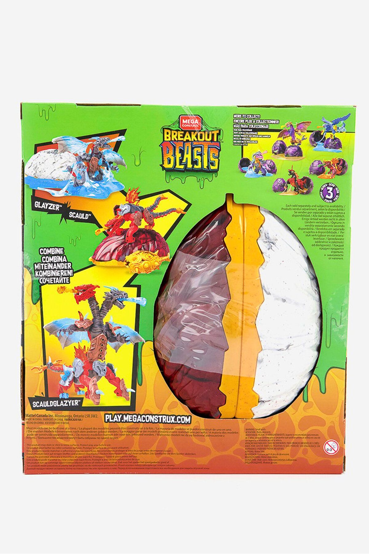Mega Construx-Breakout Beasts 2,in,1 Fusion Beast Construction Set with 2 Buildable Figures, Orange Combo 2