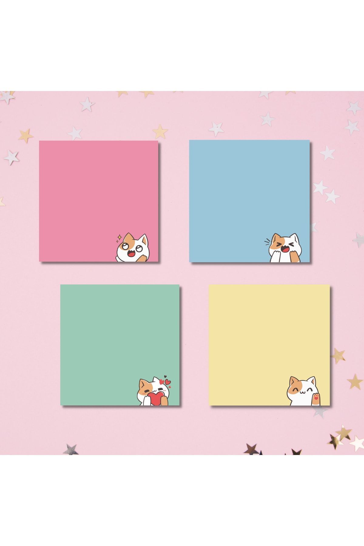 Pine Note-Blue Cat Pattern Kawaii Memopad Memo Pad Notebook Notepad Planner 3