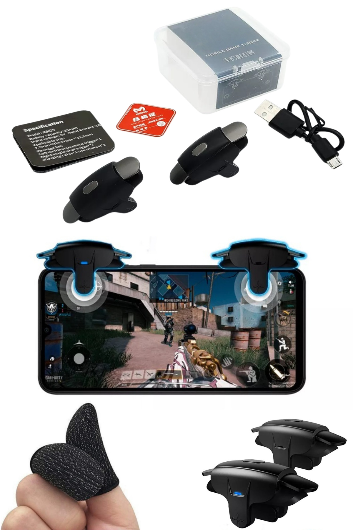Thirty Shots per Macro Trigger Second Three-Mode Serial Shooting Trigger Pubg Trigger Finger Gloves Gift