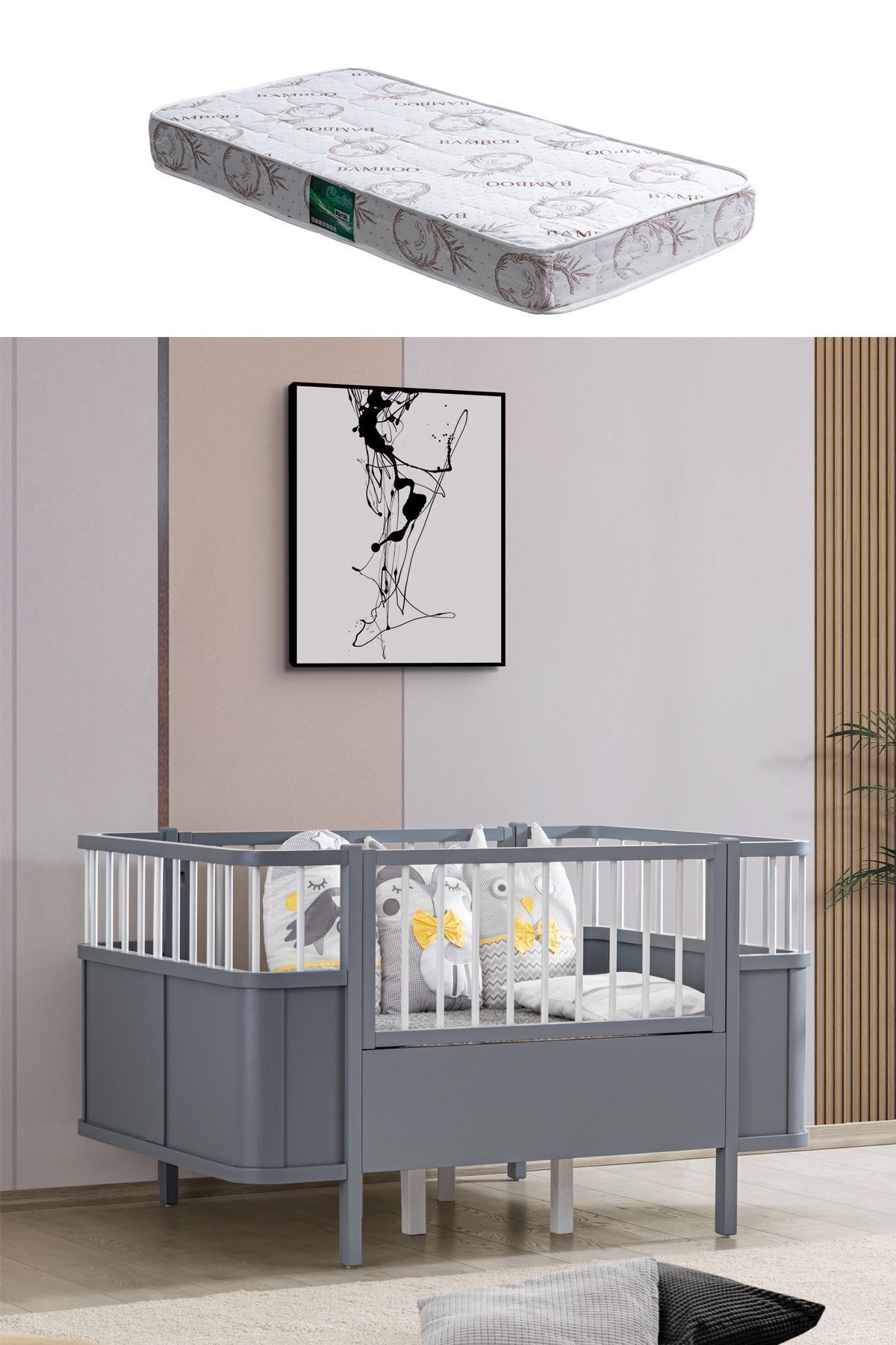 Mdf Cradle, Siesta Growing Cradle 90x130 - Gray 1 Comfort Bed 90x130