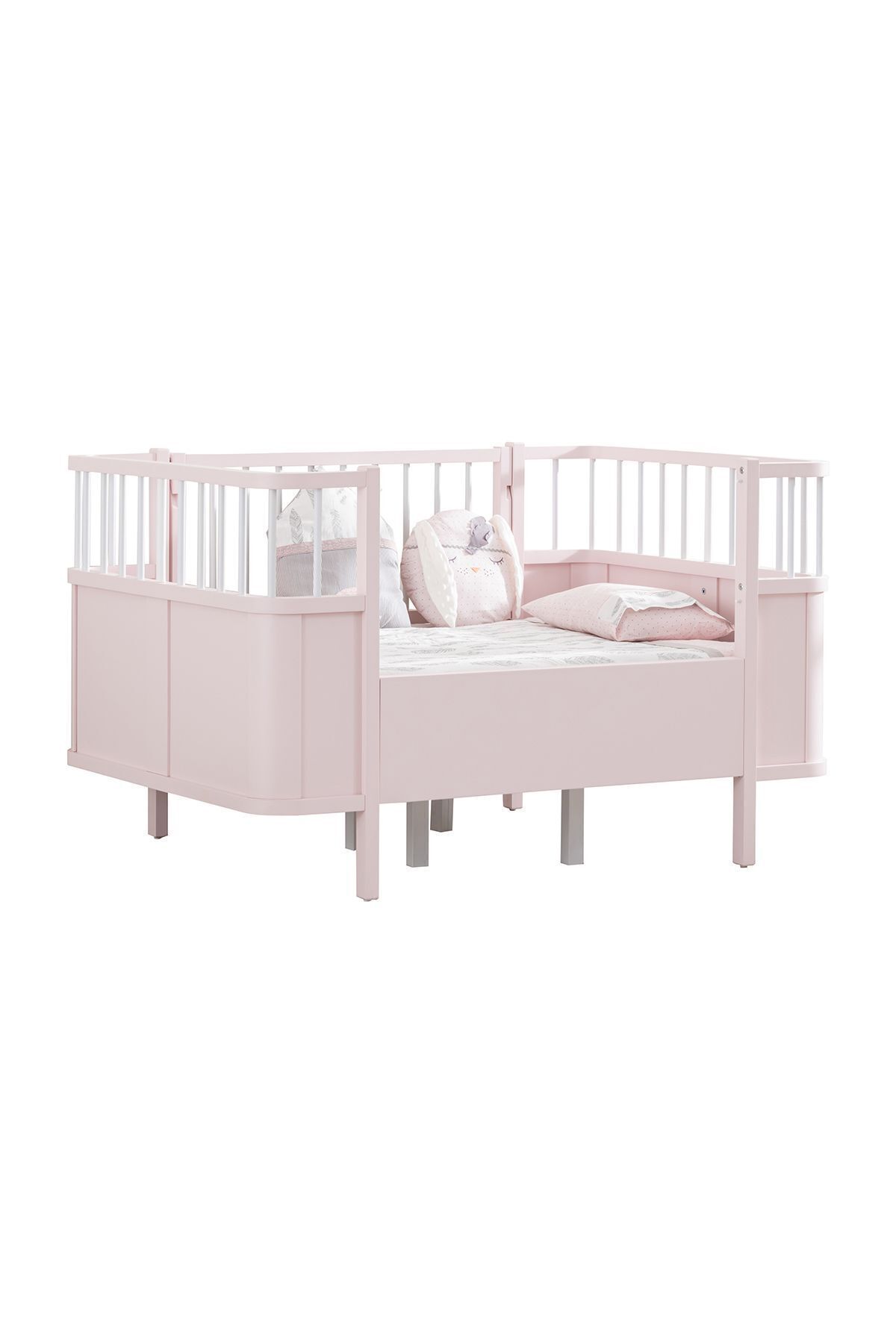 Mdf Beşik, Siesta Büyüyen Beşik 90x130 - Pembe 1 Adet Comfort Yatak 90x130 #3