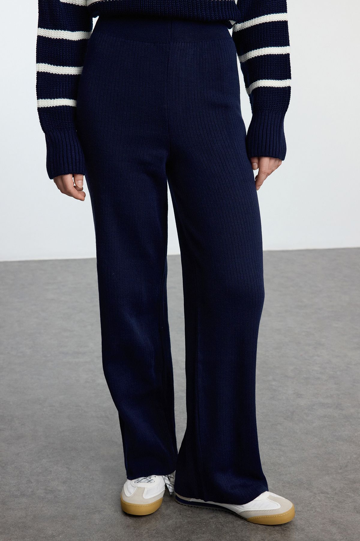 Trendyol Modest-Σετ Πλεκτά ριγέ Navy Blue Θεσσαλονίκη - Αναλυτικά με φερμουάρ Tctaw24us00058 4