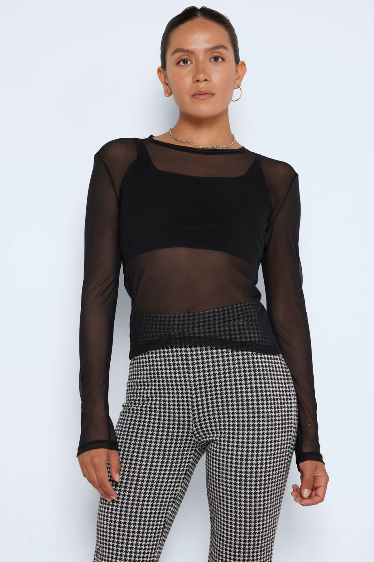 Noisy May - Judith Mesh Black - Longsleeve - Black - M - 98% Polyester, 2% Elastane,Mesh-image