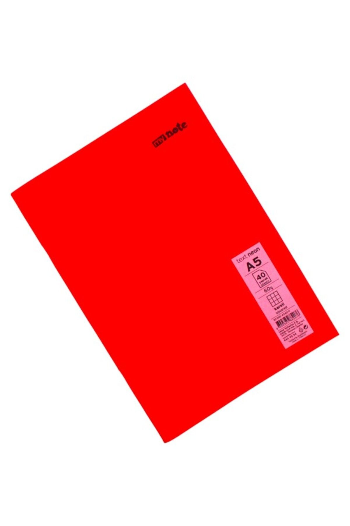 Mynote-Neon Covered A5 40 Sheets Checkered Plastic Notebook 3