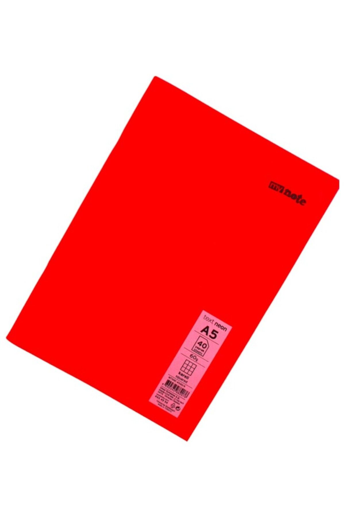 Mynote-Neon Covered A5 40 Sheets Checkered Plastic Notebook 2