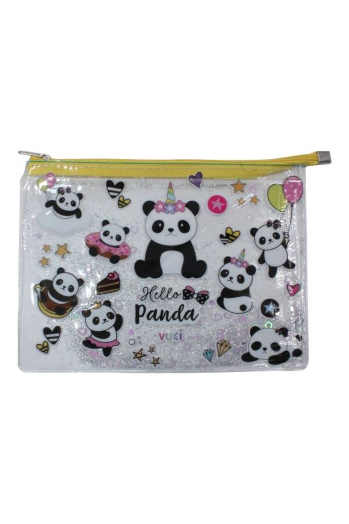 VUKİ-Panda Patterned Vuki A4 Transparent File - Water Zippered Vk-0073-04 1