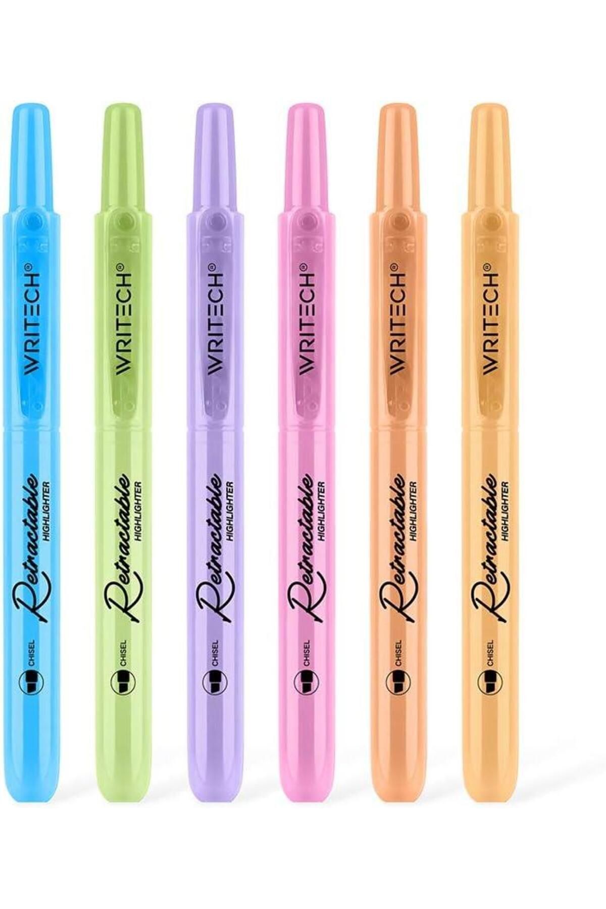 Writech-6 Colors Highlighter Set - New Generation Push and retractable.W-805S 3
