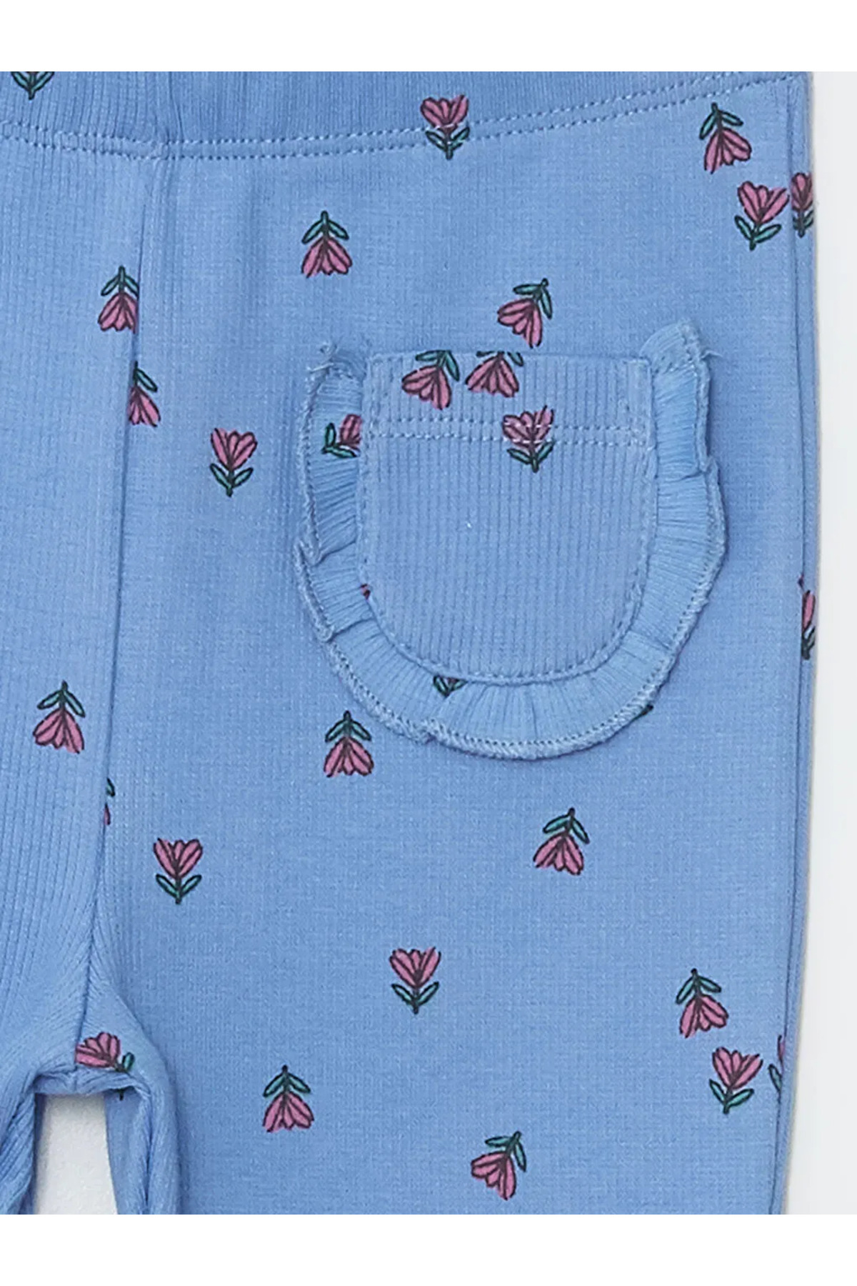 LC Waikiki LCW baby Beli Lastikli Çiçekli İspanyol Paça Kız Bebek Tayt fotoğrafı 2 (önizleme)