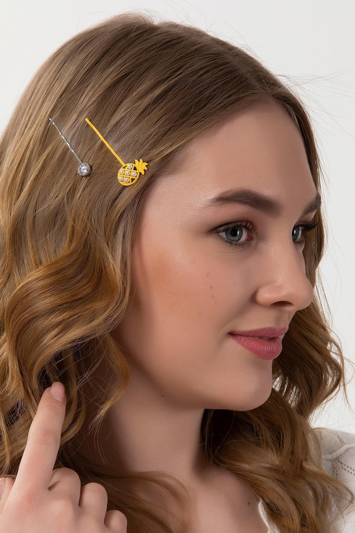 Modex-Double Hair Clip with Ananas and Single Stones 3