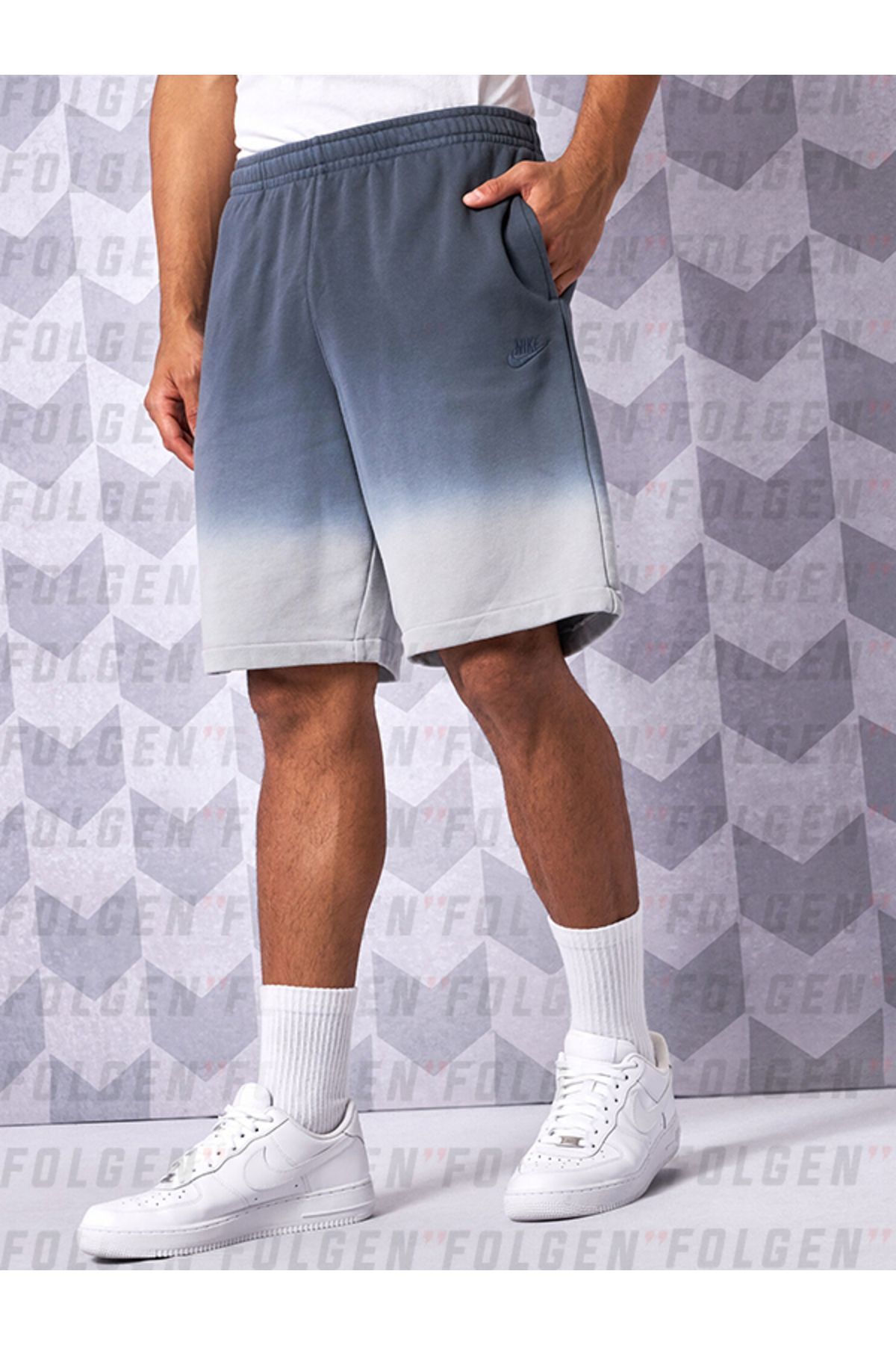 Nike Sportswear Club French Terry Dip Dyed Grey Erkek Pamuklu Spor ort Erkek Giyim