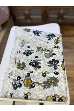 Esila Life 140x150 Raşel Leke Tutmaz Güpürlü Sofra Bezi Zeytin