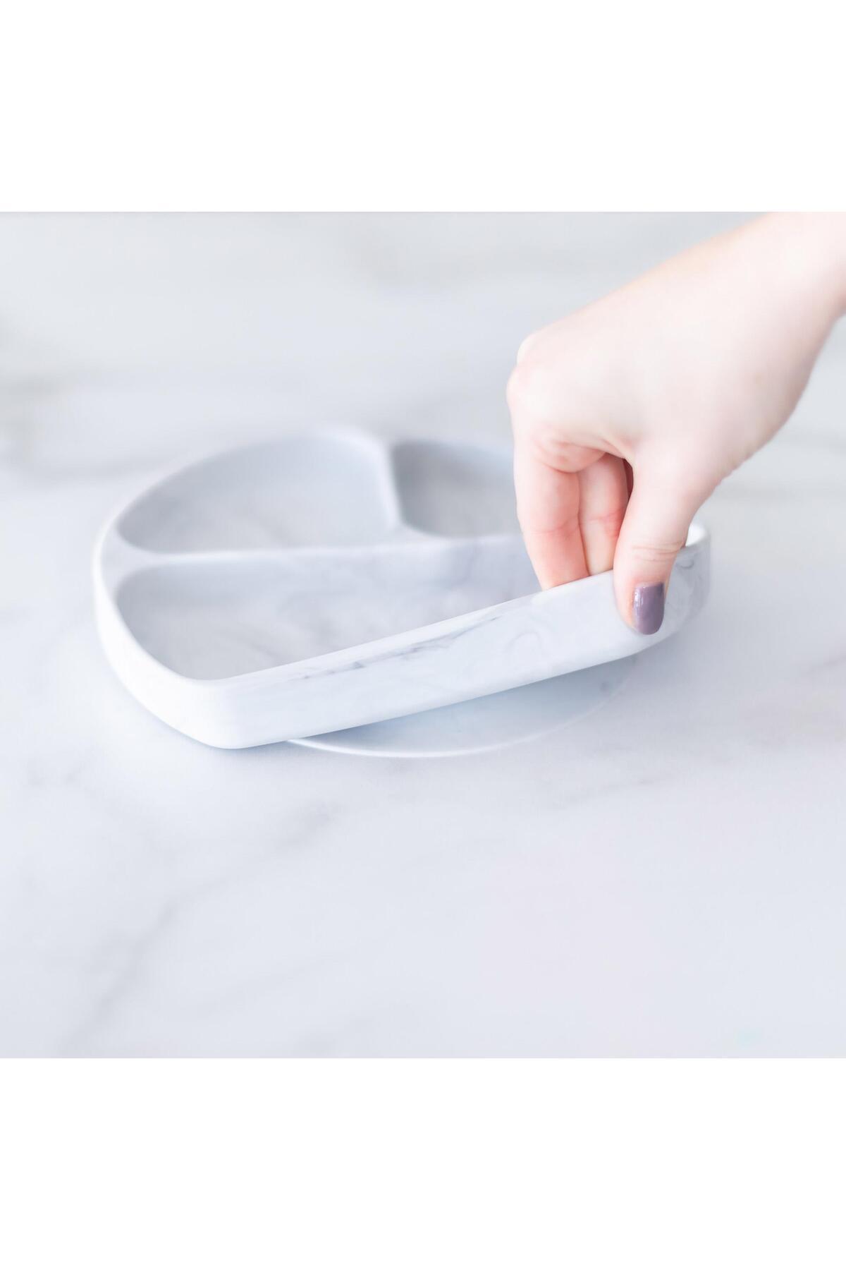 Bumkins Silikon Vakumlu Tabak - Marble fotoğrafı 2 (önizleme)